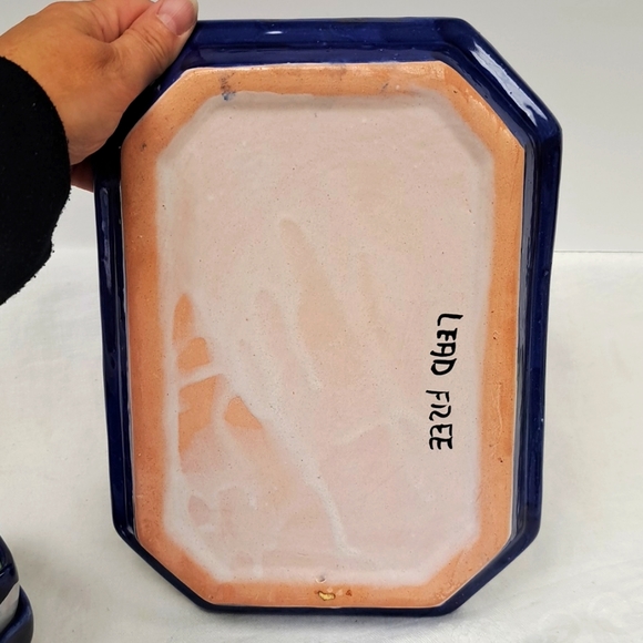 Mexican Talavera folk art handmade 5-piece serving dish set - Picture 3 of 8